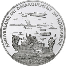 Francia, medaglia, Anniversaire du Débarquement de Normandie, Argento, FDC