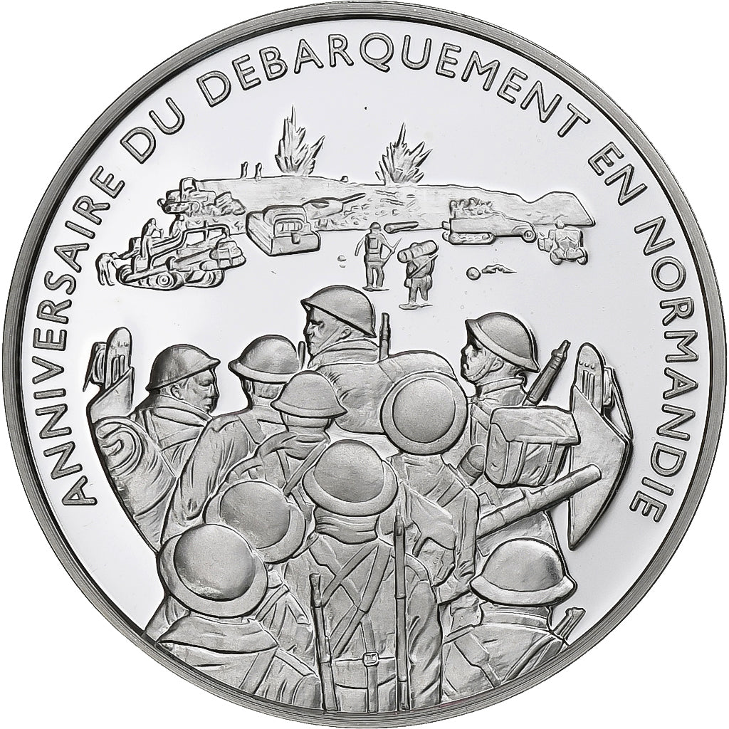Francia, medaglia, Anniversaire du Débarquement de Normandie, Argento, FDC