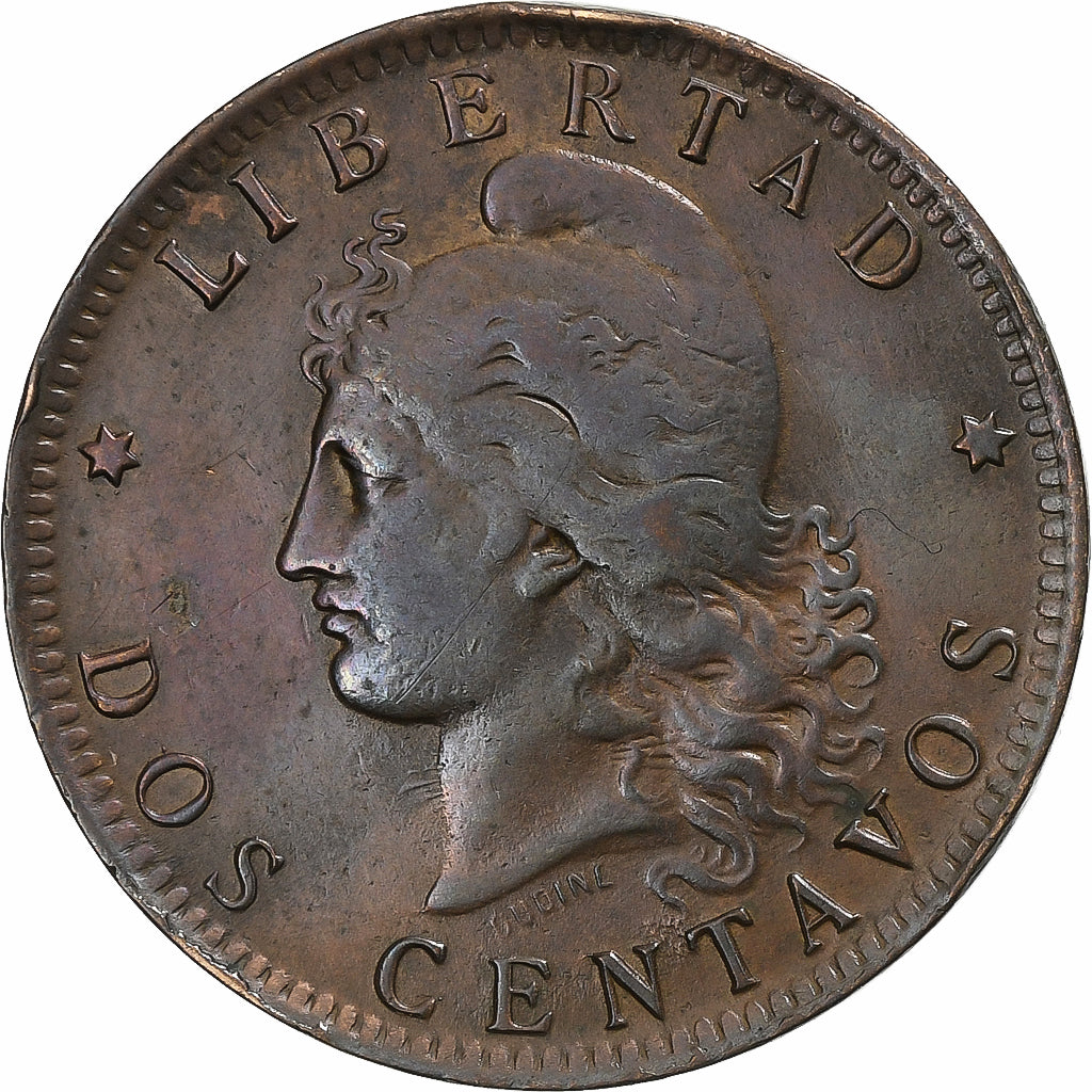 Argentinien, 2 Centavos, 1890, Bronze, SS, KM:33