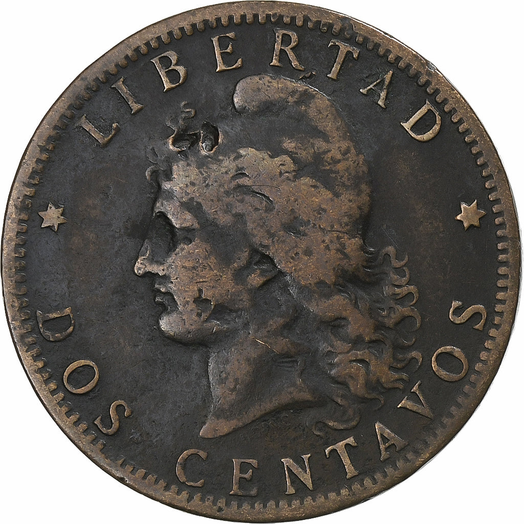 Argentina, 2 Centavos, 1884, Bronzo, B+, KM:33