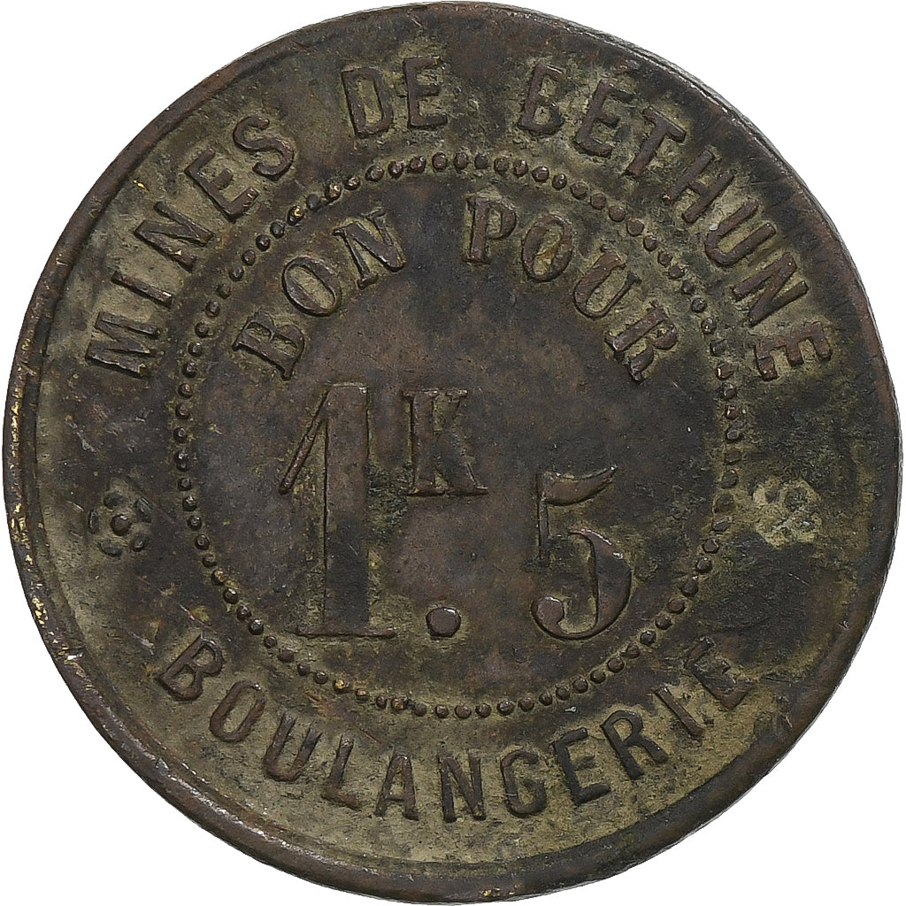 Frankreich, Mines de Béthune, Bon pour 1,5 KG de Pain, S, Messing, Elie:15.1