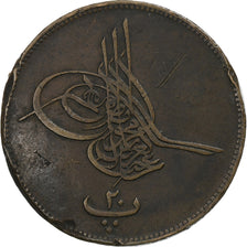 Egitto, Abdul Aziz, 20 Para, 1862, Misr, Rame, MB+, KM:244