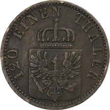 Germany, PRUSSIA, Wilhelm I, 3 Pfenninge, 1865, Berlin, Copper, EF(40-45)