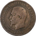 Francia, Napoleon III, 10 Centimes, 1856, Bordeaux, Bronzo, B+, Gadoury:248