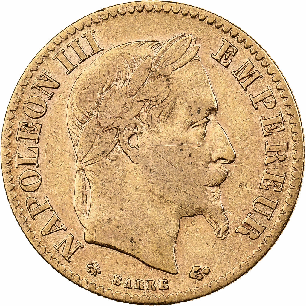 Frankrijk, Napoleon III, 10 Francs, 1867, Paris, Goud, FR+, Gadoury:1015