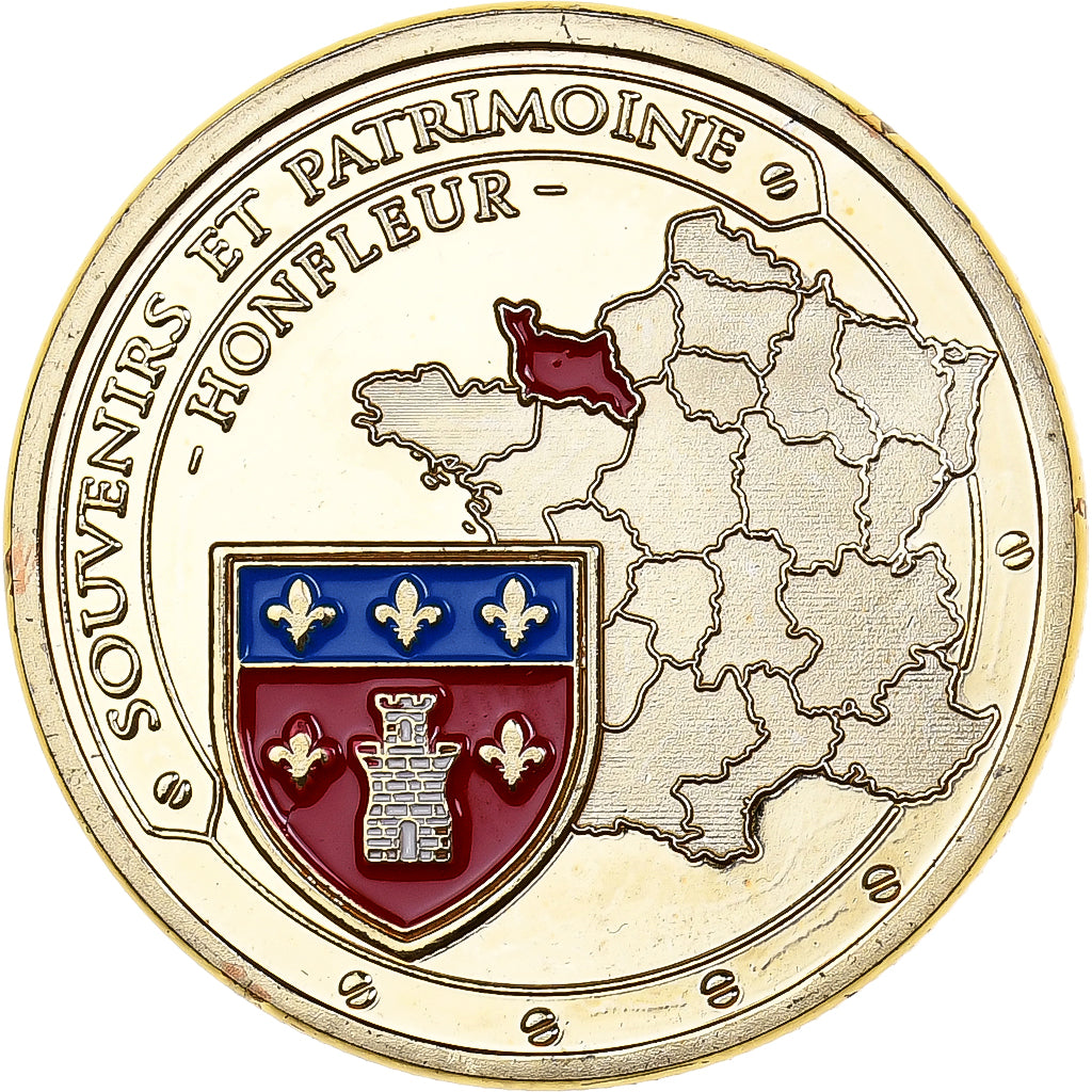 Francia, zeton, Honfleur - Le port, Cuproníquel, Souvenirs et Patrimoine, EBC