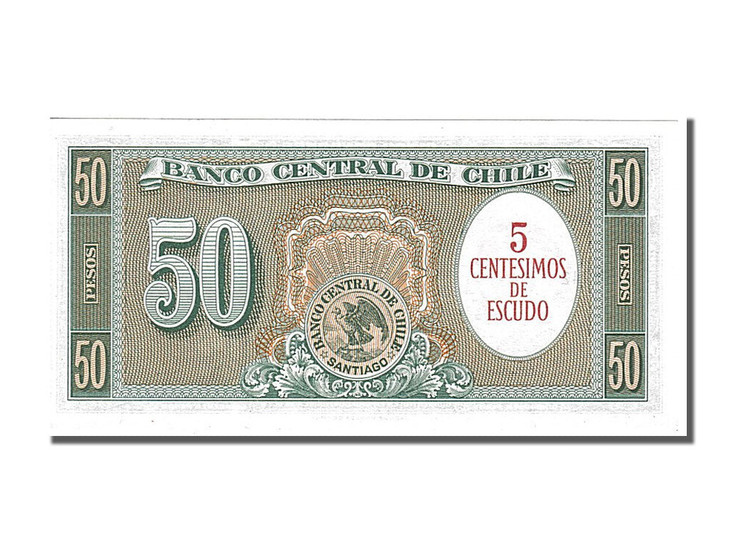 Banknot, Chile, 5 Centesimos on 50 Pesos, 1960, UNC(65-70)