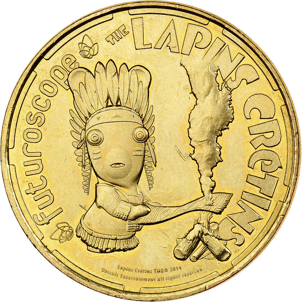 France, Jeton, 86/ Futuroscope - Lapins Crétins - Indien, 2014, Cupro-nickel