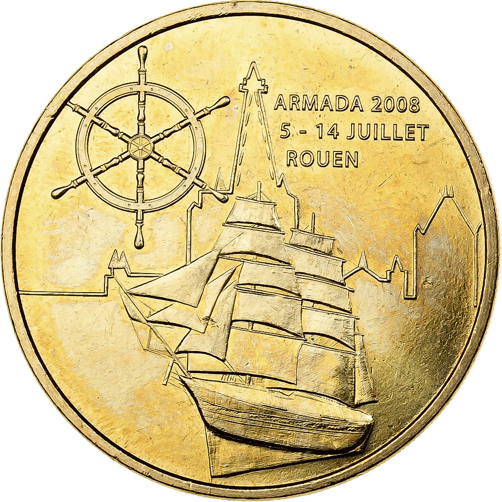 França, Token, Rouen - Armada du siècle voilier, 2008, Cuproníquel Alumínio
