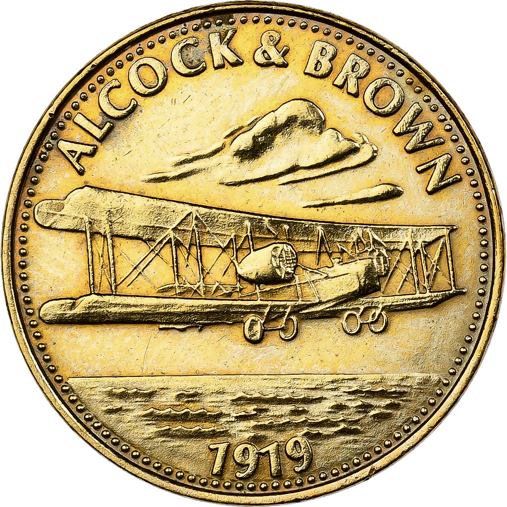 França, Token, Aviation, Alcock et Brown, 1919, Bronze-Alumínio, AU(55-58)
