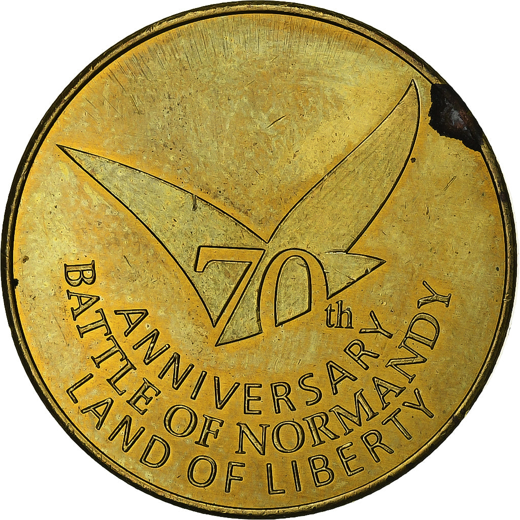 Francia, zeton, 70ème anniversaire de la bataille de Normandie, 2014, Aluminio