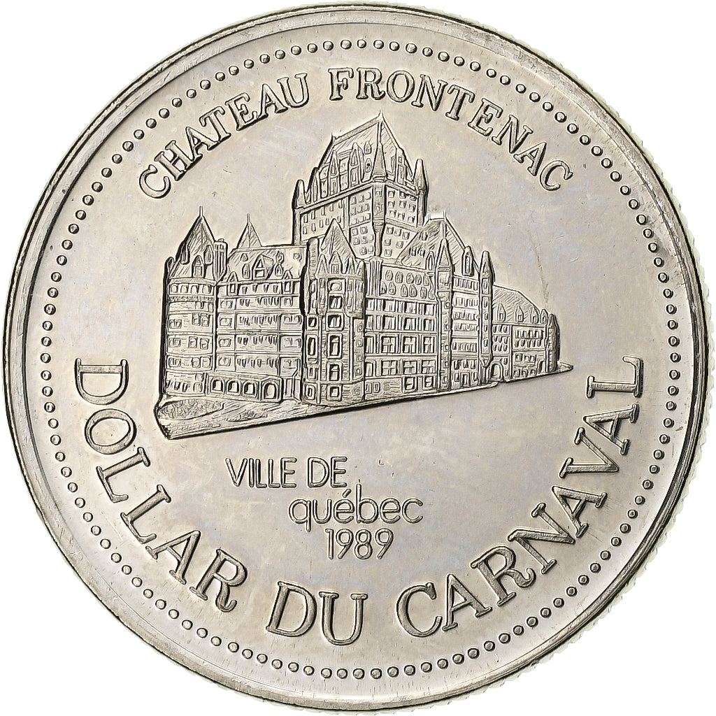 Kanada, Dollar, Carnaval de Québec, 1989, Cupronickel, Château Frontenac, VZ