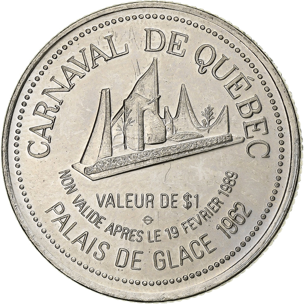 Canada, Dollar, Carnaval de Québec, 1989, Cupronickel, Porte Saint-Jean