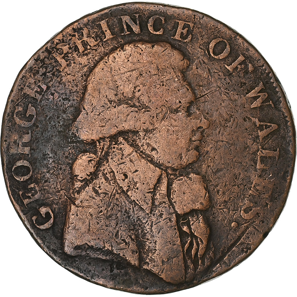 Regno Unito, ficha, Halfpenny Token, George, Prince of Wales, 1794, Rame, MB