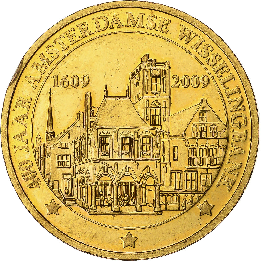 Países Baixos, medalha, 400 Jaar Amsterdamse Wisselingbank, 2009, Cobre