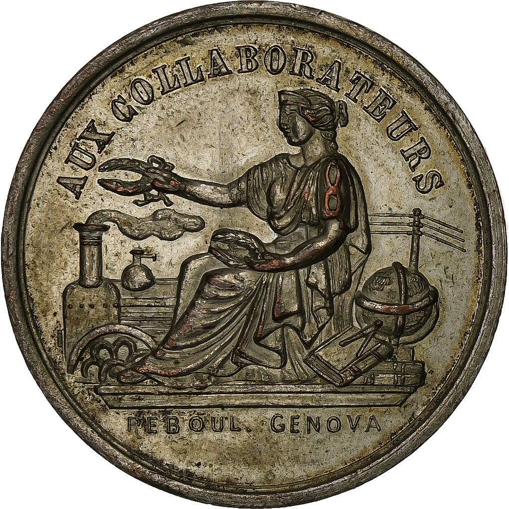 France, Médaille, Revue Universelle, Aux Collaborateurs, Silvered copper, TTB