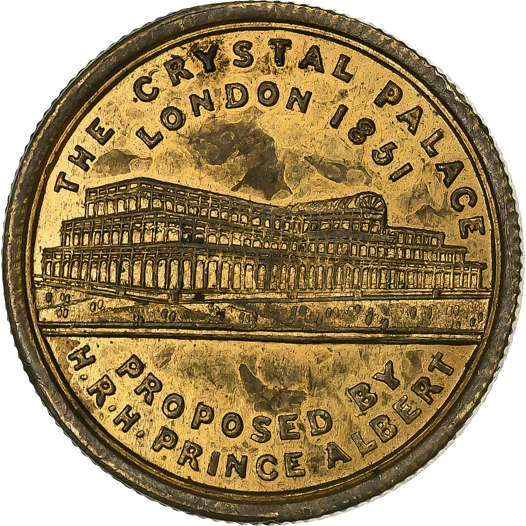 Reino Unido, medalha, Queen Victoria, The Crystal Palace London, 1851, Cobre
