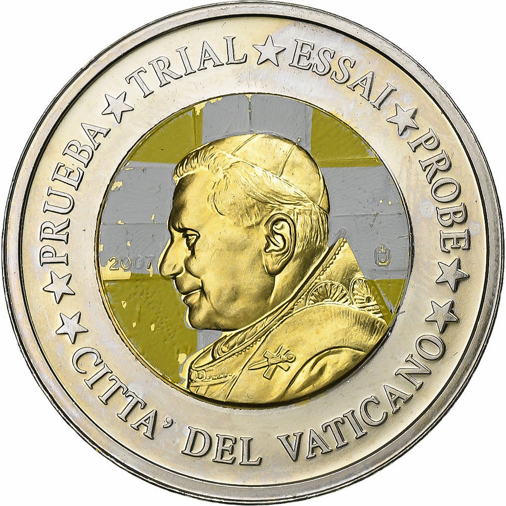 Vatican, 2 Euro, 2 E, Essai-Trial Benoit XVI, 2007, Bi-Metallic, AU(55-58)