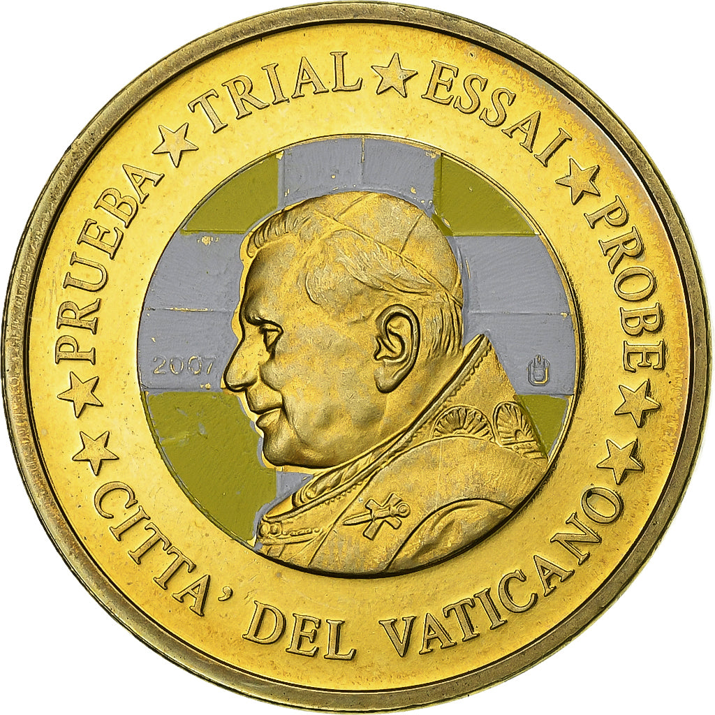 Vaticano, 50 Euro Cent, 50 C, Essai-Trial Benoit XVI, 2007