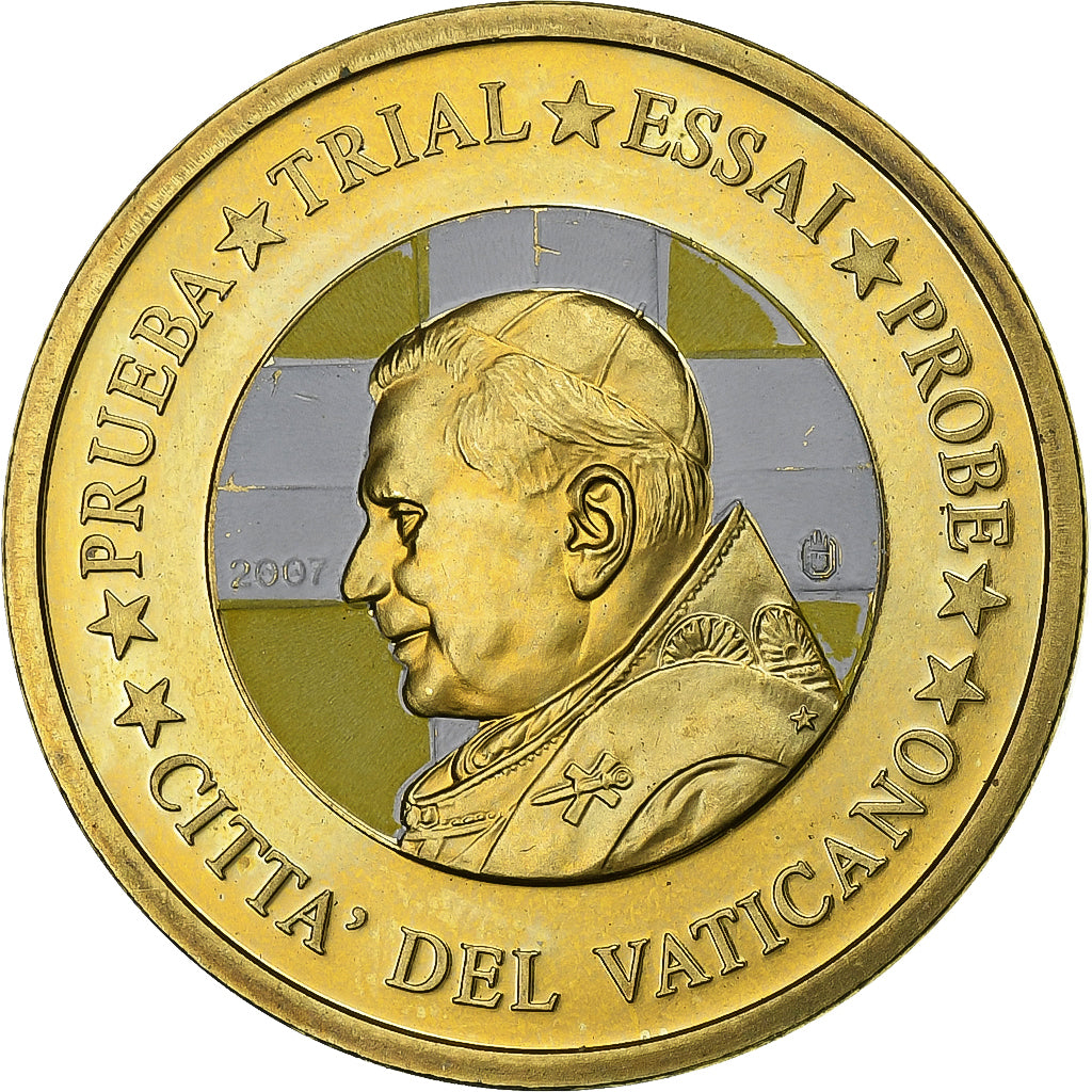 Vatican, 50 Euro Cent, 50 C, Essai-Trial Benoit XVI, 2007