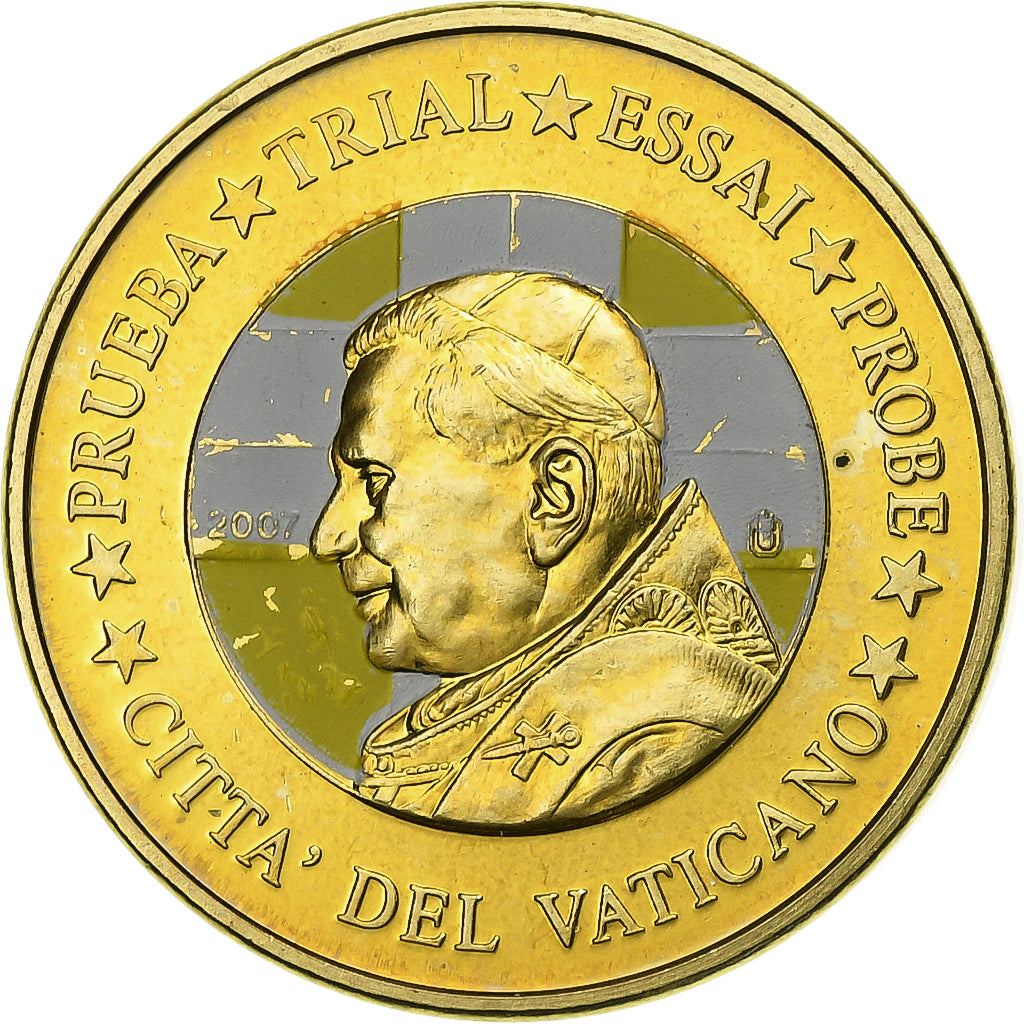 Vaticano, 10 Euro Cent, 10 C, Essai-Trial Benoit XVI, 2007