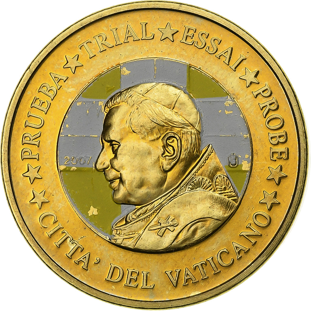 Vaticano, 10 Euro Cent, 10 C, Essai-Trial Benoit XVI, 2007