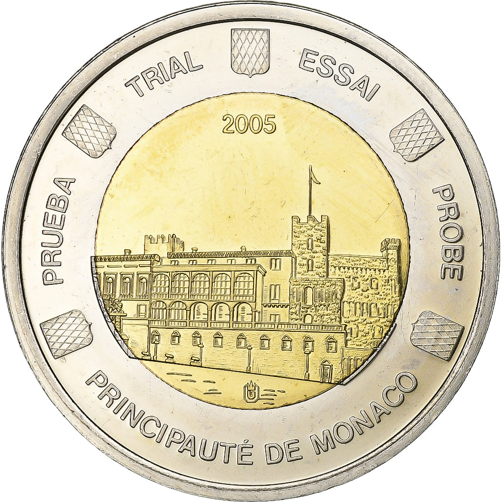 Monaco, Medal, 2 E, Essai-Trial, 2005, Bi-Metallic, MS(63)
