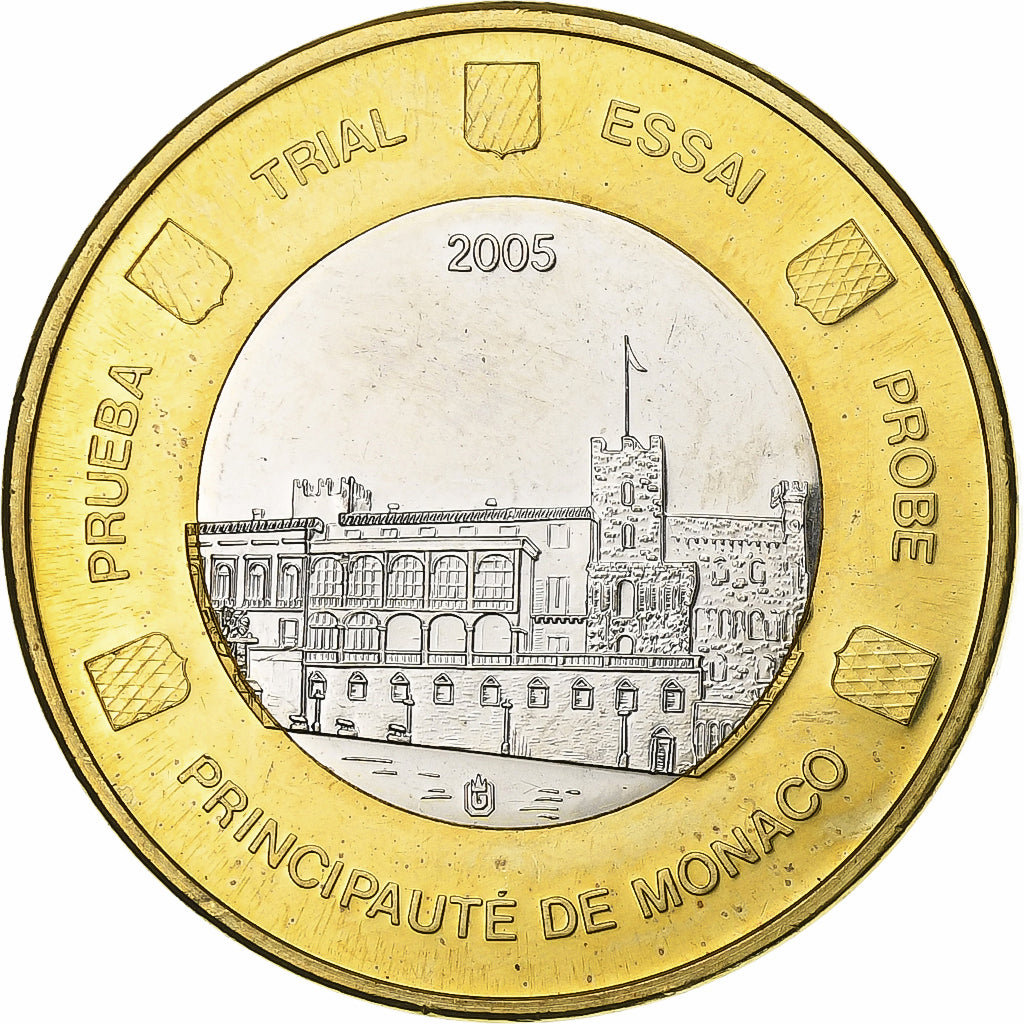 Monaco, Medal, 1 E, Essai-Trial, 2005, Bi-Metallic, MS(63)