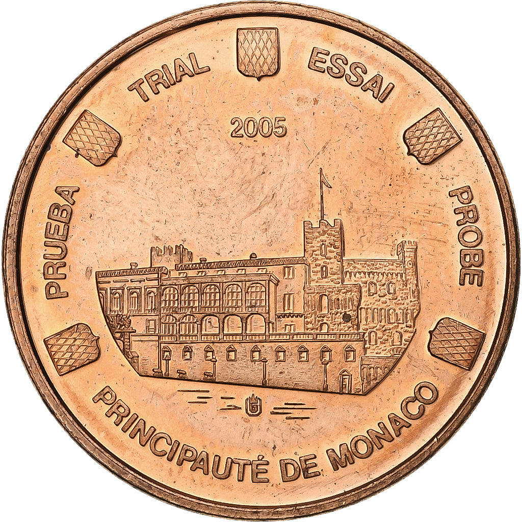 Monaco, Medal, 5 C, Essai-Trial, 2005, Copper, MS(63)