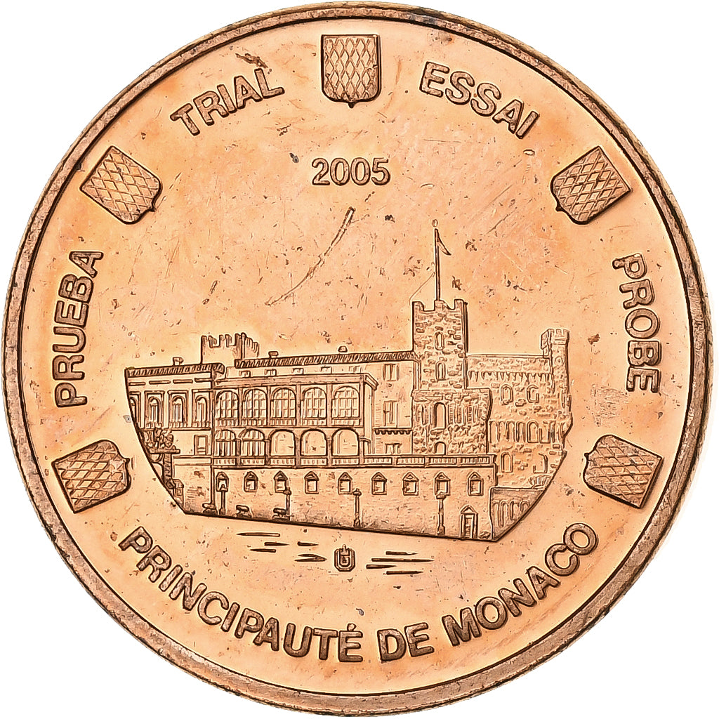 Monaco, Médaille, 2 C, Essai Trial, 2005, Cuivre, SPL