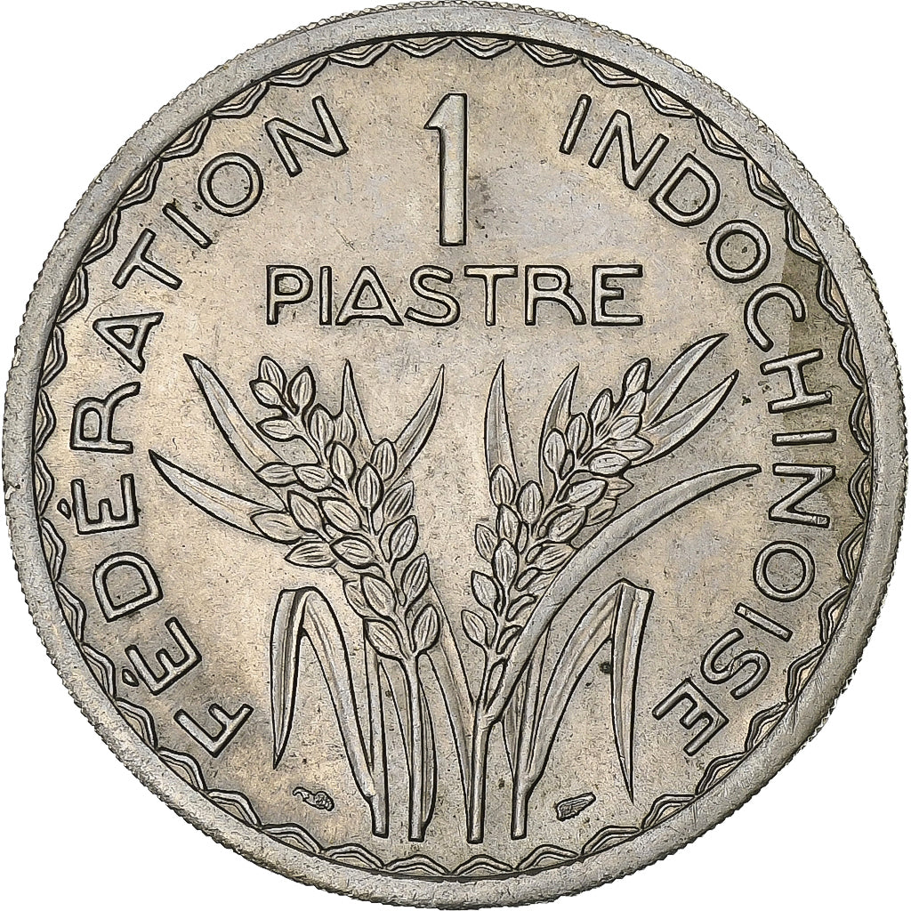 Francuskie Indochiny, Piastre, 1947, Paris, Miedź-Nikiel, AU(55-58)