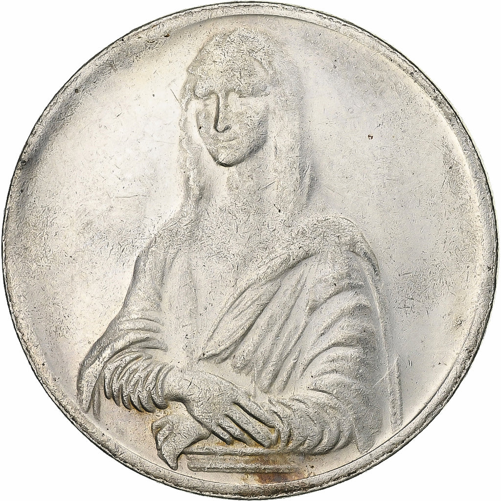 Frankreich, Medaille, La Maja Nue, La Joconde, Silvered bronze, SS+