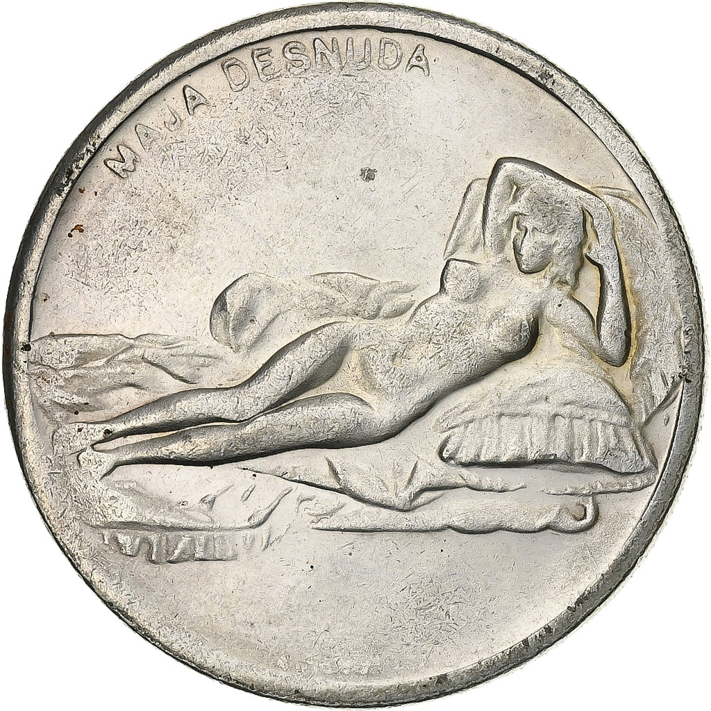 Frankreich, Medaille, La Maja Nue, La Joconde, Silvered bronze, SS+
