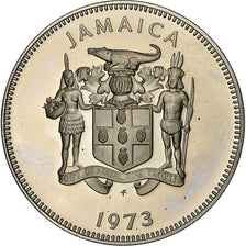 Jamaica, 25 Cents, 1973, Franklin Mint, Proof, Cupronickel, MS(63), KM:56