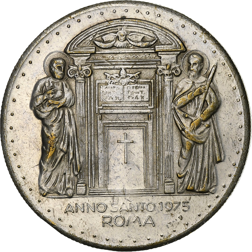 Vaticano, medalha, Paul VI, Rome, Année Sainte, 1975, Bronze Prateado