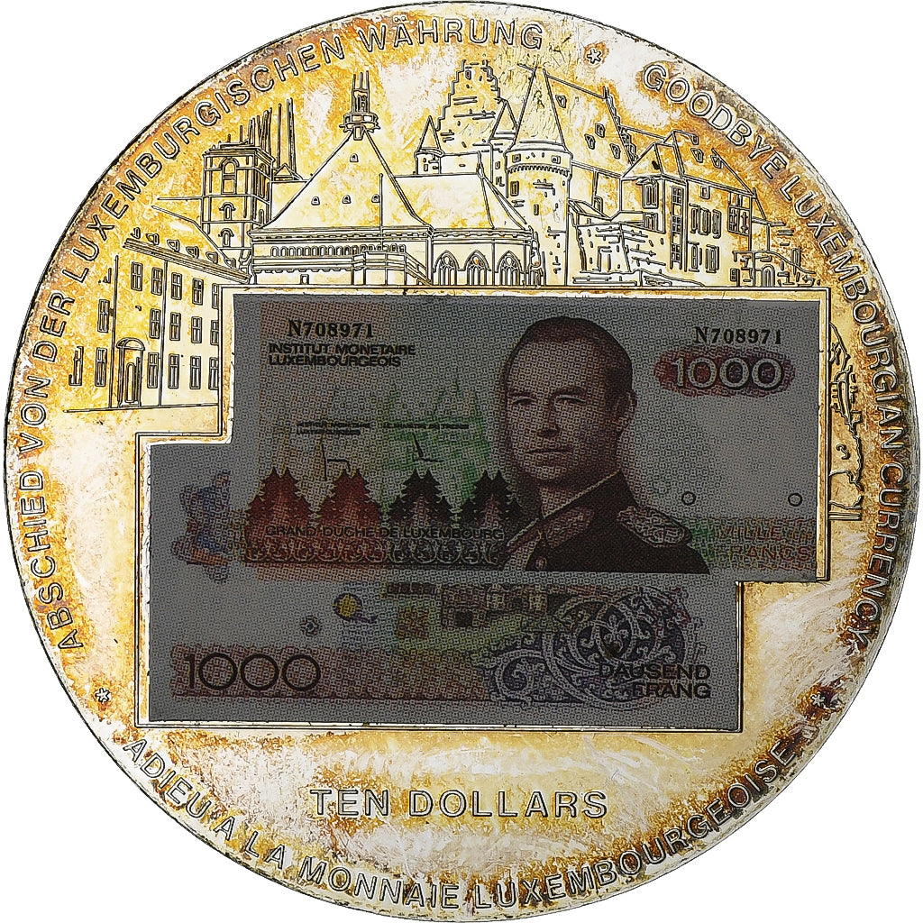 Luxembourg, Medal, Adieu à la Monnaie Luxembourgeoise, 2002, Copper-nickel