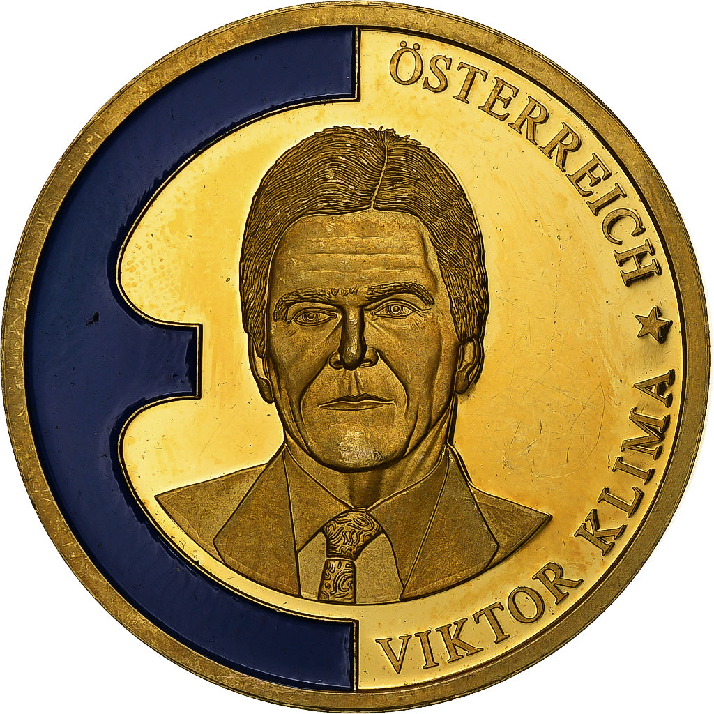 Francia, medalla, Europe, Viktor Klima, 1998, Copper Gilt, SC