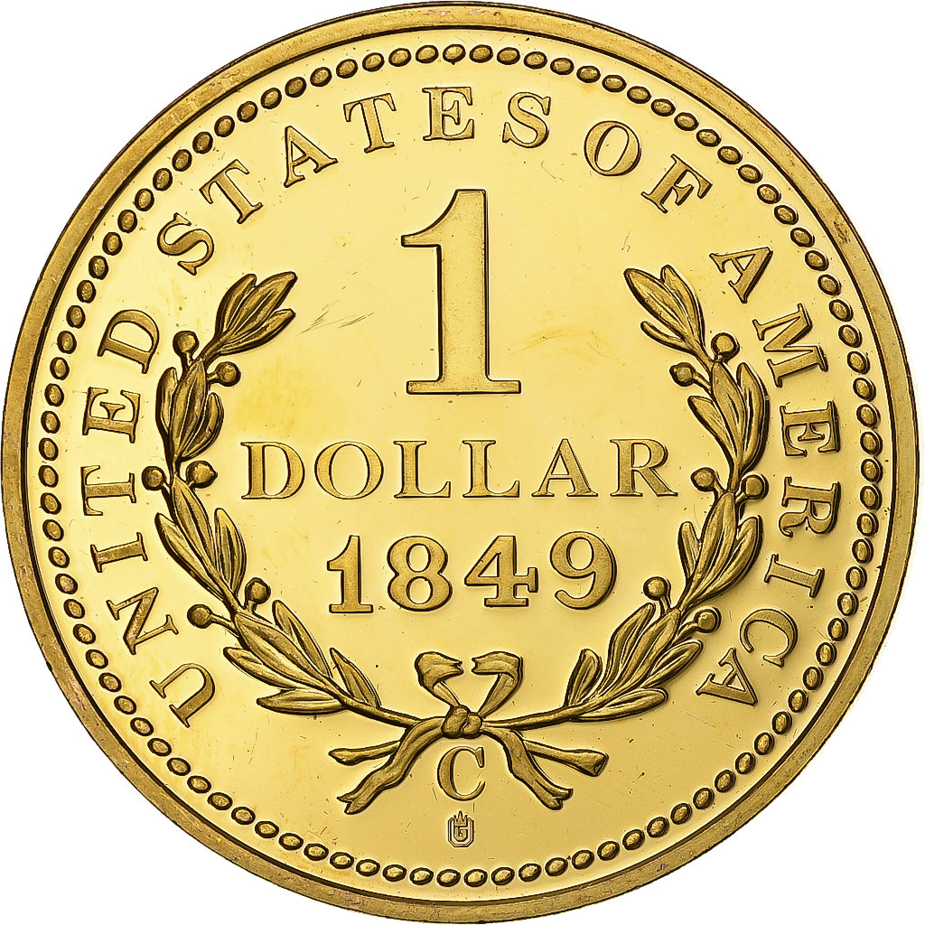 United States of America, Medal, Reproduction, Dollar 1849, Copper Gilt, MS(63)