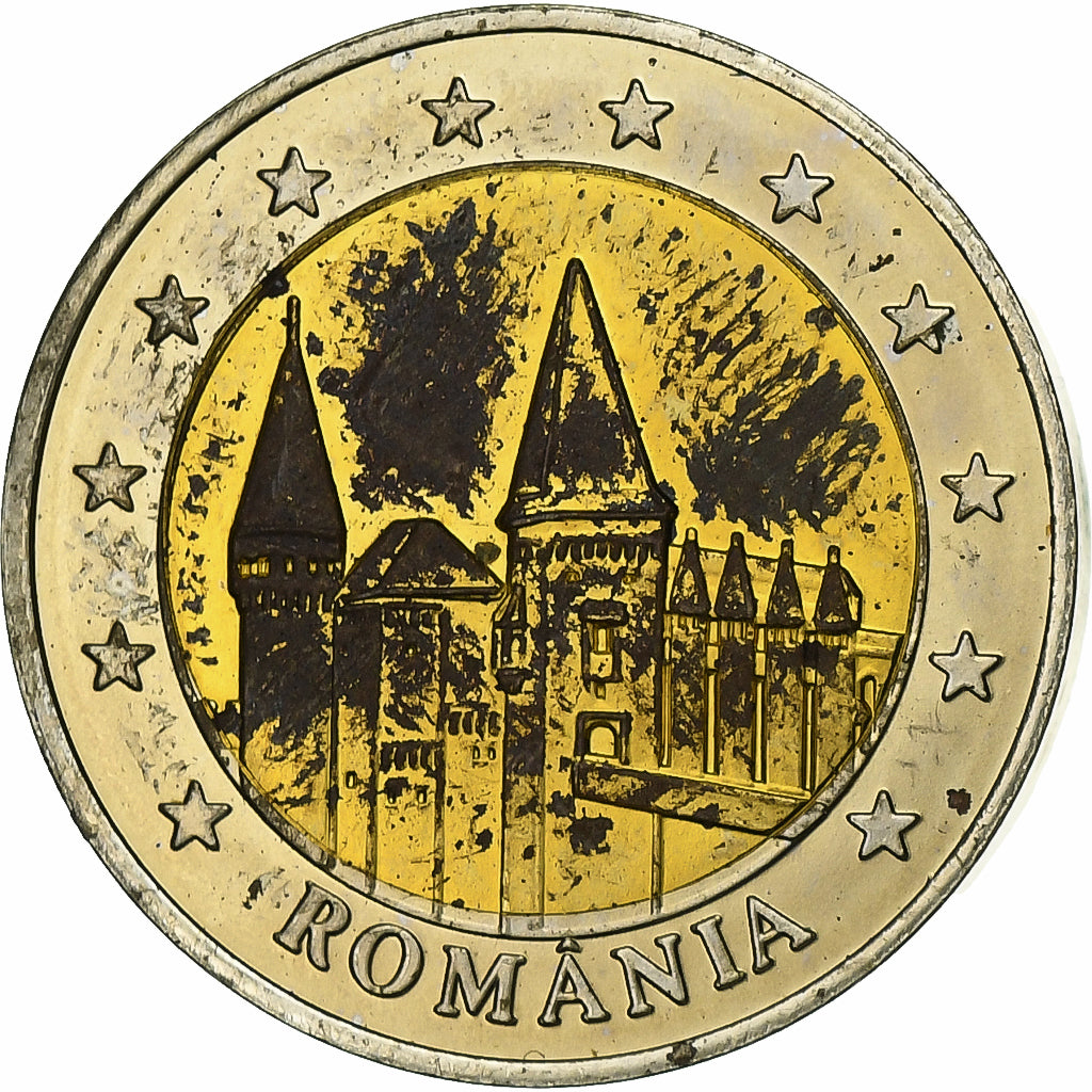 Roménia, 2 Euro, unofficial private coin, Bimetálico, AU(55-58)