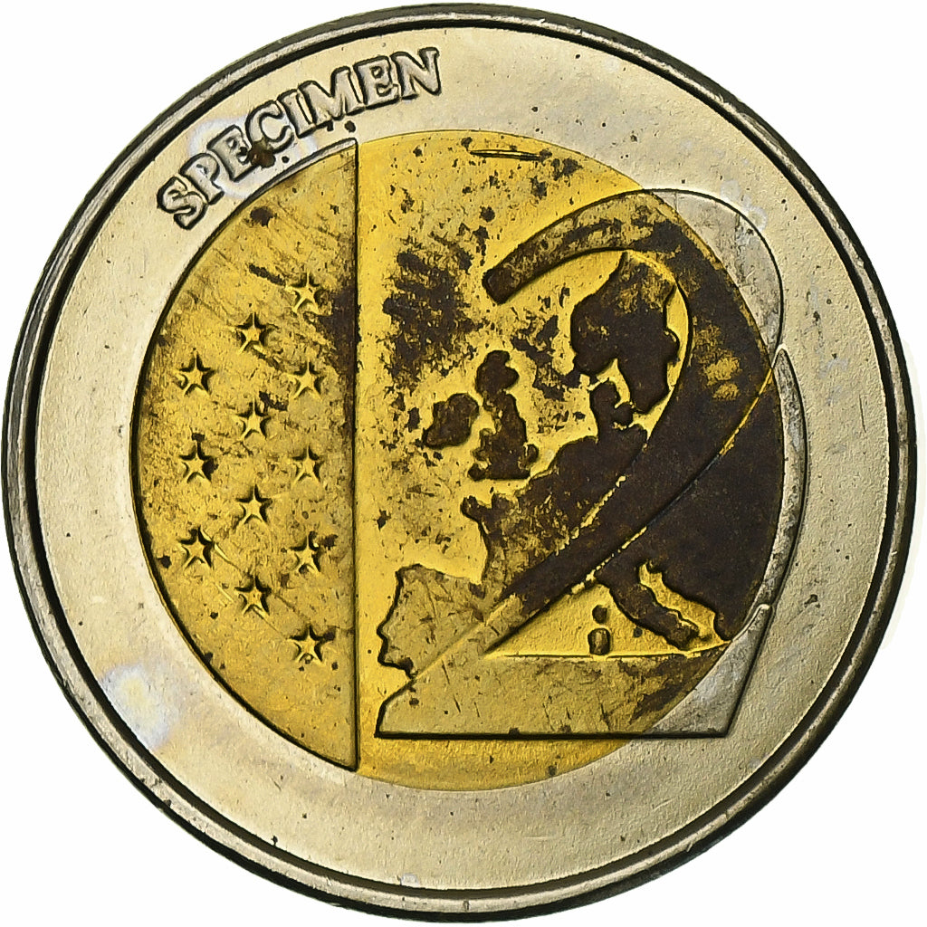 Roménia, 2 Euro, unofficial private coin, Bimetálico, AU(55-58)