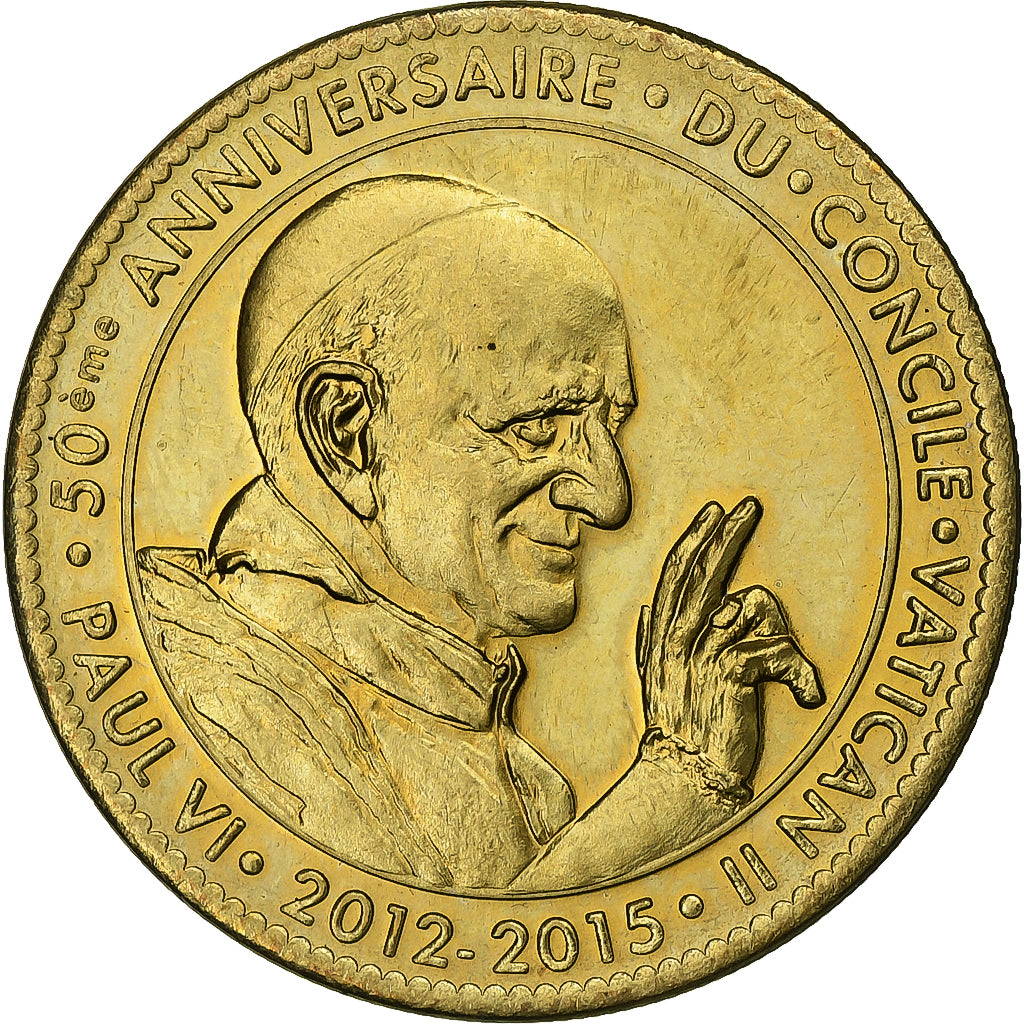Francja, Token, Lourdes - Concile Vatican II, 2015, Miedzionikiel Aluminium