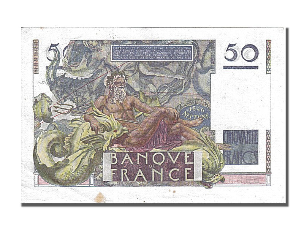 Banknote, France, 50 Francs, 50 F 1946-1951 ''Le Verrier'', 1950, 1950-08-24
