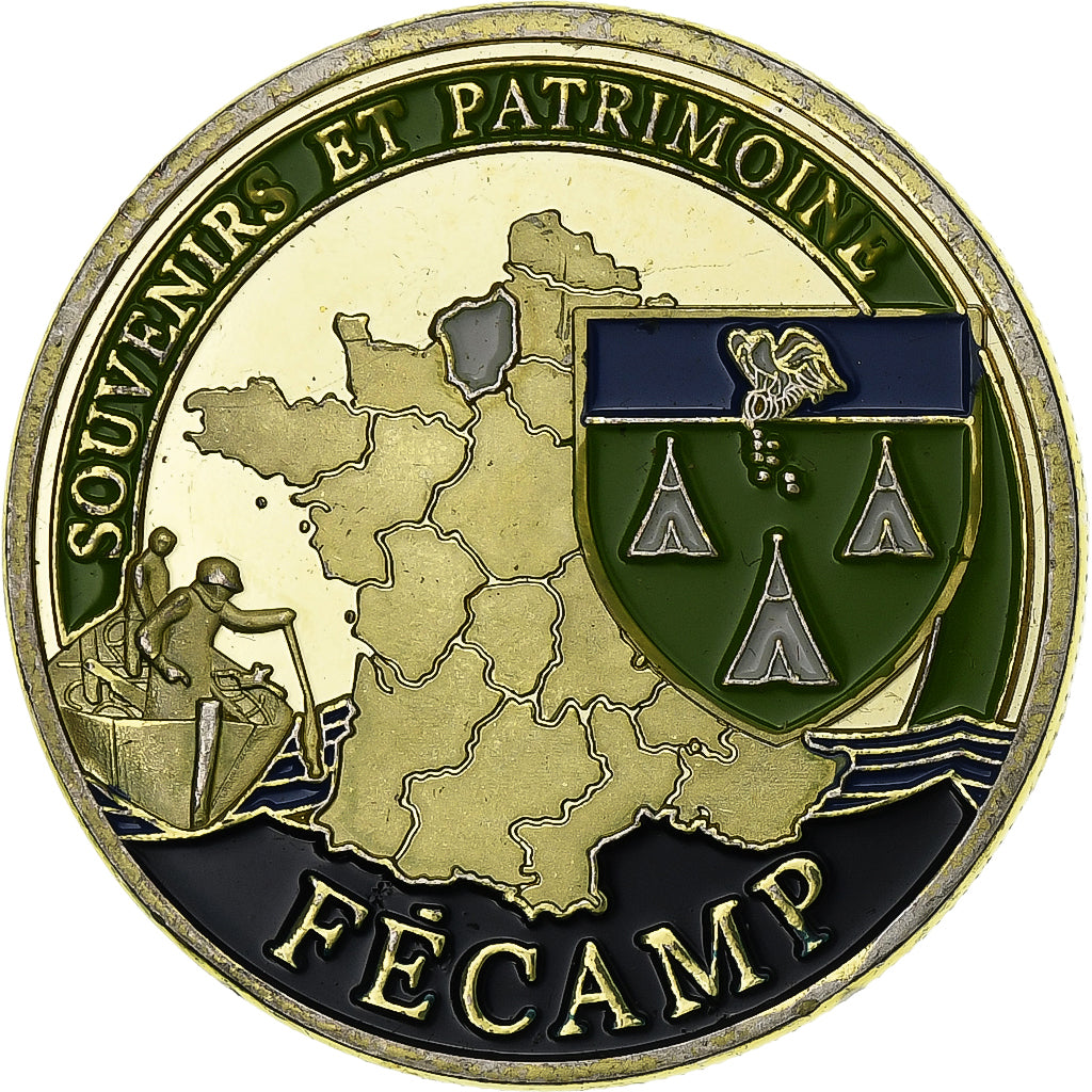 Francja, Token, 76/ Fécamp - Terre neuvas, Miedzionikiel Aluminium, Souvenirs