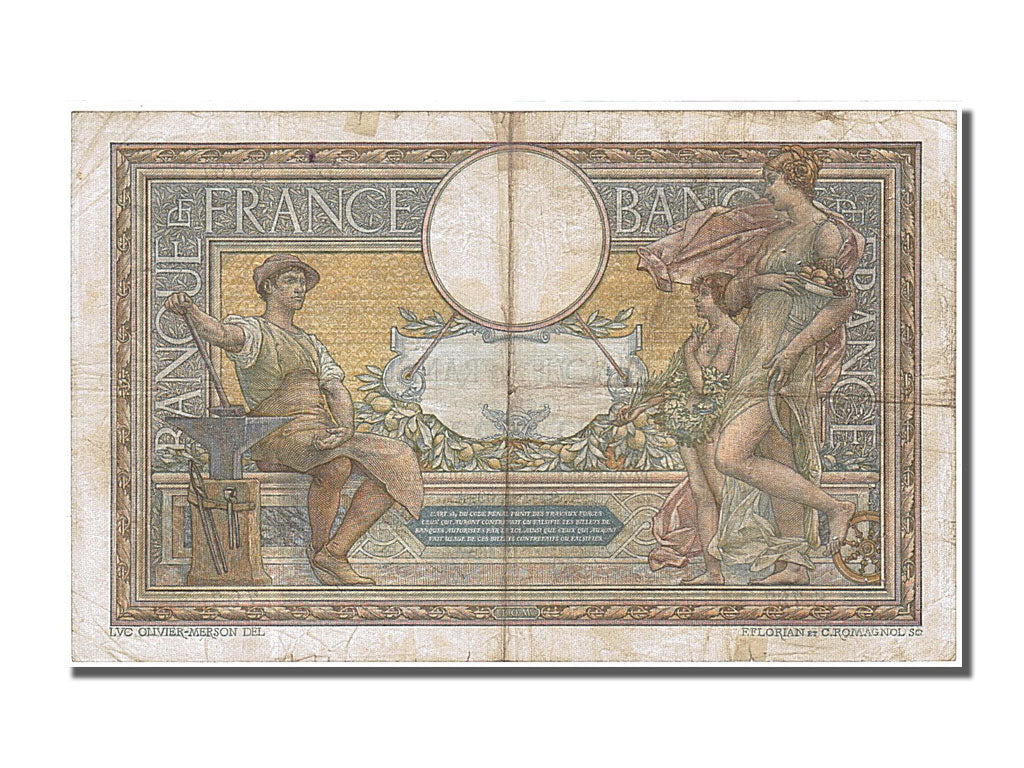 Billet, France, 100 Francs, 100 F 1908-1939 ''Luc Olivier Merson'', 1909