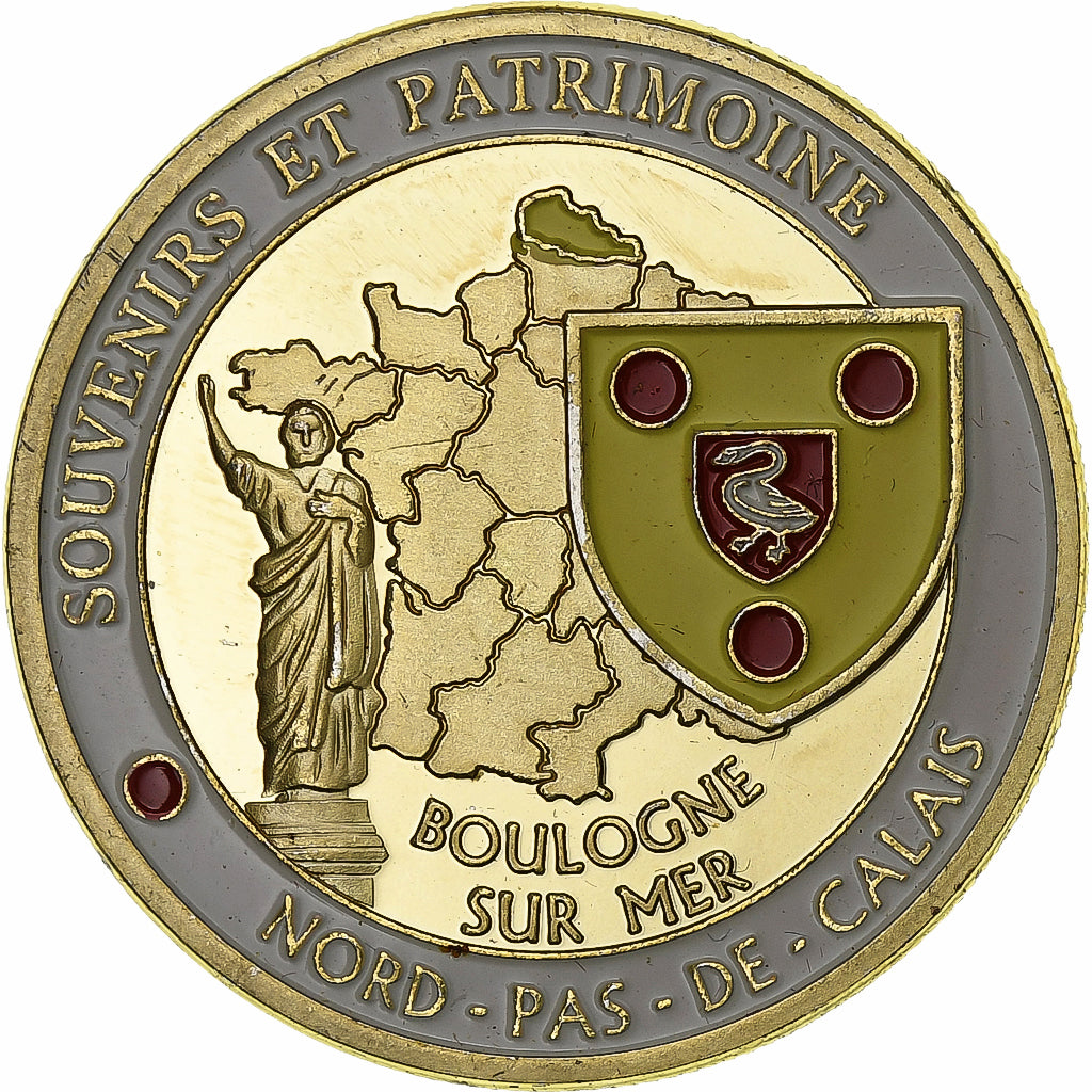 Francia, ficha, Ville de Boulogne sur mer, Rame-nichel-alluminio, Souvenirs et