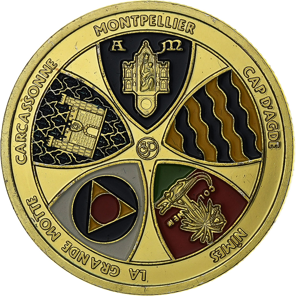 Francia, zeton, Languedoc-Rousillon, Aluminio y cuproníquel, Souvenirs et