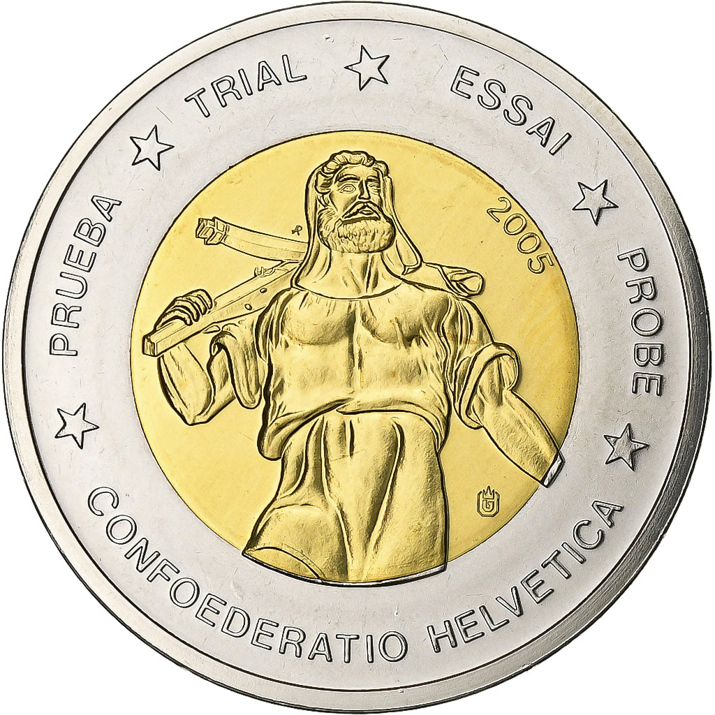 Schweiz, 2 Euro, unofficial private coin, 2005, Bi-Metallic, UNZ+
