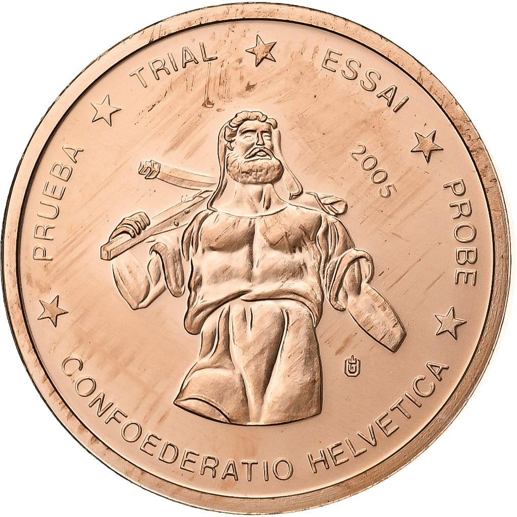 Suíça, Euro Cent, unofficial private coin, 2005, Cobre, MS(64)