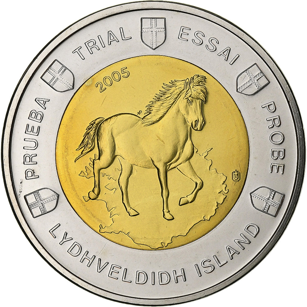 Iceland, 2 Euro, unofficial private coin, 2005, Bi-Metallic, MS(64)