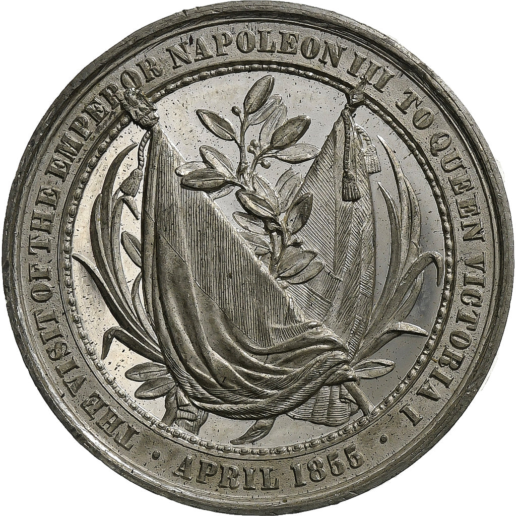 United Kingdom, Medal, Visite de Napoléon III à la Reine Victoria, 1855, Tin